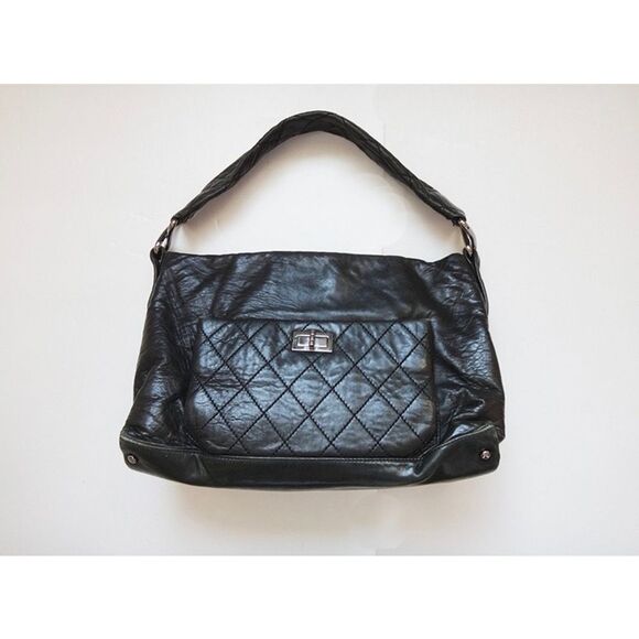 Chanel Matelasse Chain Shoulder Bag Leather Silver Black Bag - Picture 1 of 8